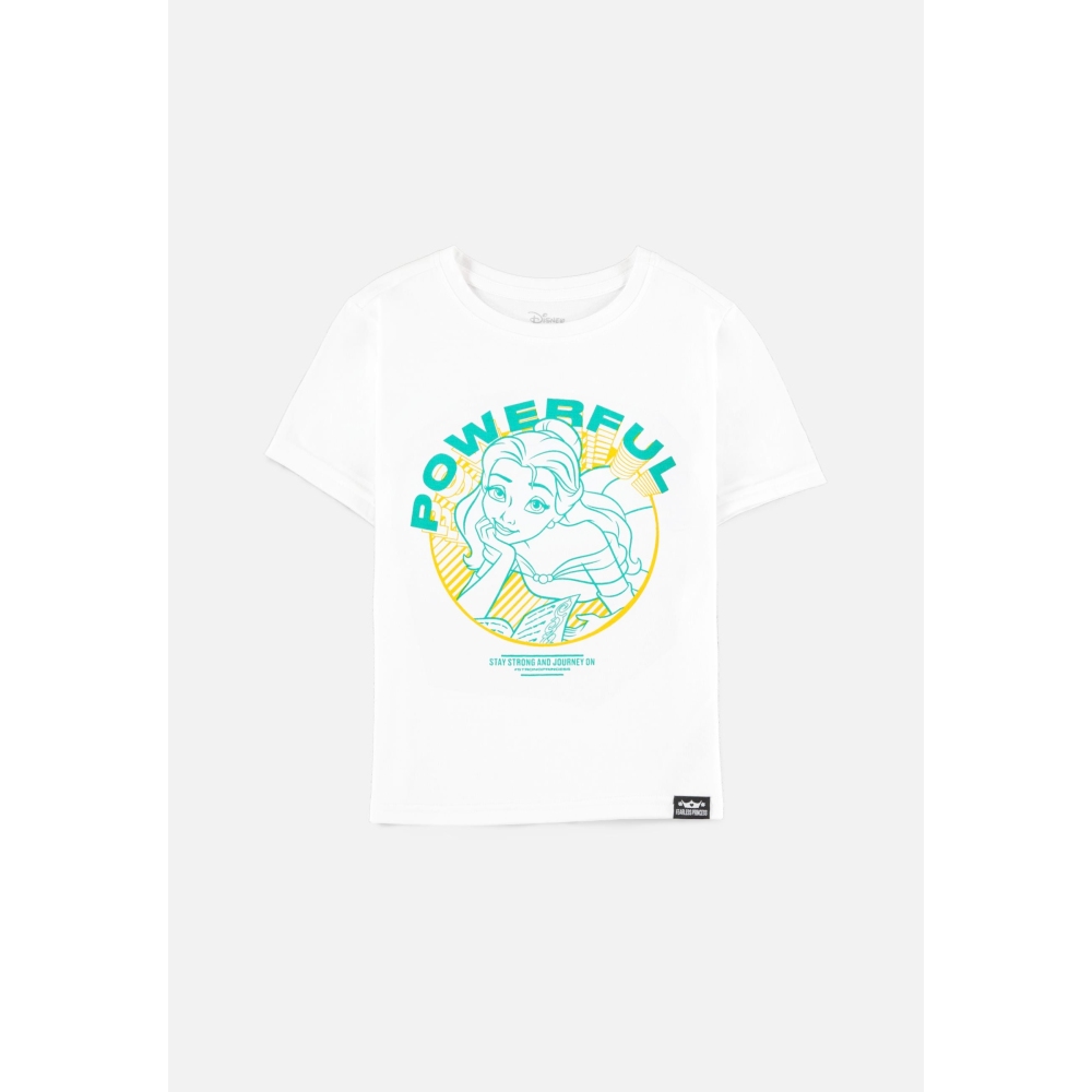 Disney Beauty & The Beast - Fearless Princess Belle Powerful Kids Tshirt - White